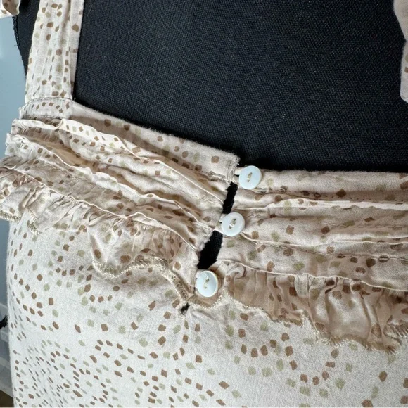 Cleobella Zane Tiered Ruffle Midi Dress Women's Size Large Tie Shoulders - Picture 6 of 10